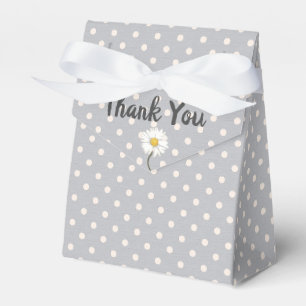 Weiße Polka Punkte auf grau danke Geschenkschachtel