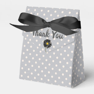 Weiße Polka Punkte auf grau danke Geschenkschachtel