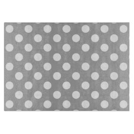 Weiße Polka-Punkte auf grau Schneidebrett