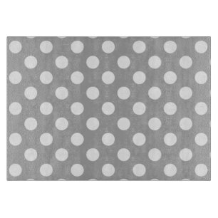 Weiße Polka-Punkte auf grau Schneidebrett