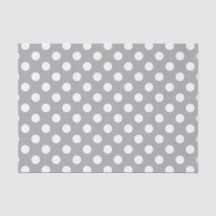 Weiße Polka-Punkte auf grau Seidenpapier