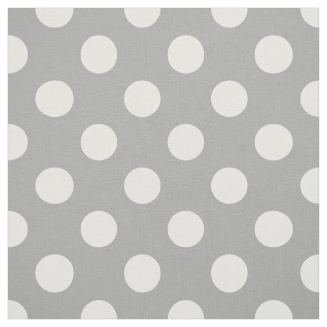Weiße Polka-Punkte auf grau Stoff (Muster)