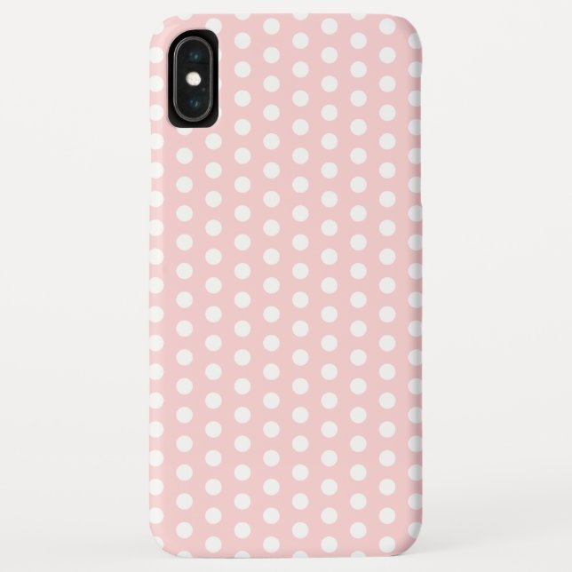 Weiße Polka-Punkte auf hellrosa Case-Mate iPhone Hülle (Rückseite)