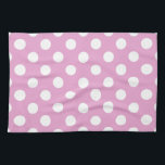 Weiße Polka-Punkte auf hellrosa Geschirrtuch<br><div class="desc">Weiße Polka-Punkte auf hellrosa</div>