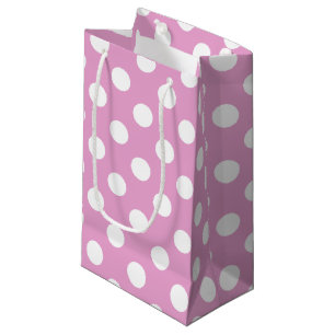 Weiße Polka-Punkte auf hellrosa Kleine Geschenktüte