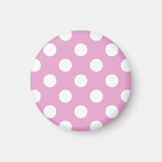 Weiße Polka-Punkte auf hellrosa Magnet