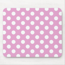 Weiße Polka-Punkte auf hellrosa Mousepad