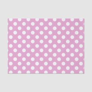Weiße Polka-Punkte auf hellrosa Seidenpapier