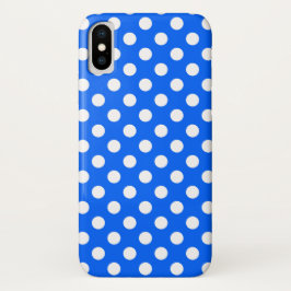 Weiße Polka Punkte auf königsblau Case-Mate iPhone Hülle