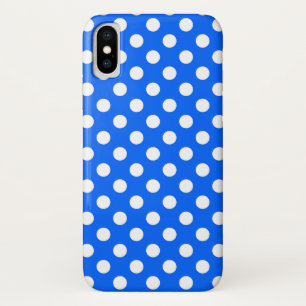 Weiße Polka Punkte auf königsblau Case-Mate iPhone Hülle