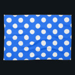 Weiße Polka Punkte auf königsblau Küchentuch<br><div class="desc">Weiße Polka Punkte auf königsblau</div>