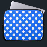 Weiße Polka Punkte auf königsblau Laptopschutzhülle<br><div class="desc">Weiße Polka Punkte auf königsblau</div>