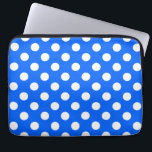 Weiße Polka Punkte auf königsblau Laptopschutzhülle<br><div class="desc">Weiße Polka Punkte auf königsblau</div>