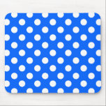 Weiße Polka Punkte auf königsblau Mousepad<br><div class="desc">Weiße Polka Punkte auf königsblau</div>