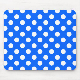 Weiße Polka Punkte auf königsblau Mousepad