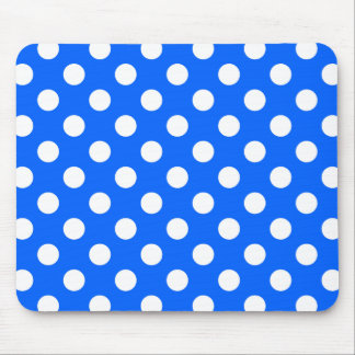Weiße Polka Punkte auf königsblau Mousepad