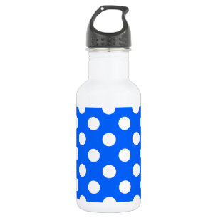Weiße Polka Punkte auf königsblau Trinkflasche