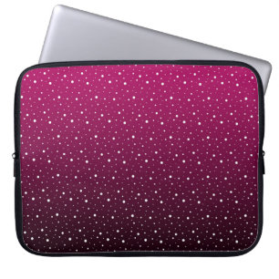Weiße Polka Punkte auf Krimson und schwarzen Gefäl Laptopschutzhülle