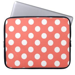 Weiße Polka-Punkte auf lebende Korallen Laptopschutzhülle