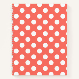 Weiße Polka-Punkte auf lebende Korallen Notizbuch