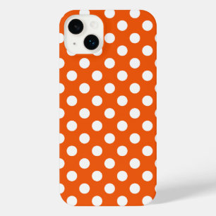 Weiße Polka Punkte auf orange Case-Mate iPhone Geh iPhone 14 Plus Hülle