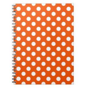 Weiße Polka-Punkte auf Orange Notizblock