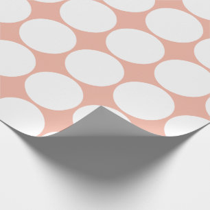 Weiße Polka-Punkte auf Pfirsich Geschenkpapier