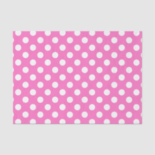 Weiße Polka-Punkte auf rosa Seidenpapier