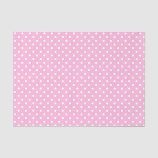 Weiße Polka-Punkte auf Rosa Seidenpapier (Vorderseite)