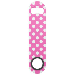 Weiße Polka-Punkte auf rosa Speedflaschenöffner