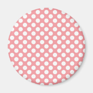 Weiße Polka Punkte auf rosa Untergrund Magnet