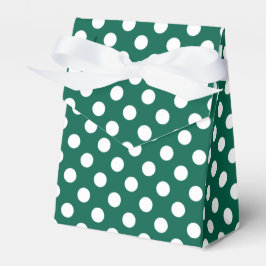 Weiße Polka-Punkte auf Salbei grün Geschenkschachtel