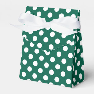 Weiße Polka-Punkte auf Salbei grün Geschenkschachtel