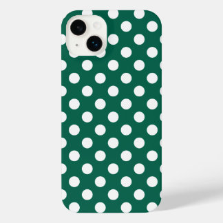 Weiße Polka-Punkte auf Salbei grün iPhone 14 Plus Hülle
