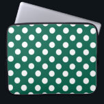Weiße Polka-Punkte auf Salbei grün Laptopschutzhülle<br><div class="desc">Weiße Polka-Punkte auf Salbei grün</div>