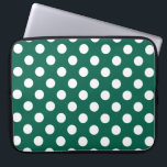 Weiße Polka-Punkte auf Salbei grün Laptopschutzhülle<br><div class="desc">Weiße Polka-Punkte auf Salbei grün</div>