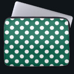 Weiße Polka-Punkte auf Salbei grün Laptopschutzhülle<br><div class="desc">Weiße Polka-Punkte auf Salbei grün</div>