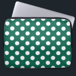 Weiße Polka-Punkte auf Salbei grün Laptopschutzhülle<br><div class="desc">Weiße Polka-Punkte auf Salbei grün</div>