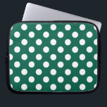 Weiße Polka-Punkte auf Salbei grün Laptopschutzhülle<br><div class="desc">Weiße Polka-Punkte auf Salbei grün</div>