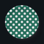 Weiße Polka-Punkte auf Salbei grün Pappteller<br><div class="desc">Weiße Polka-Punkte auf Salbei grün</div>
