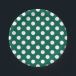 Weiße Polka-Punkte auf Salbei grün Pappteller<br><div class="desc">Weiße Polka-Punkte auf Salbei grün</div>