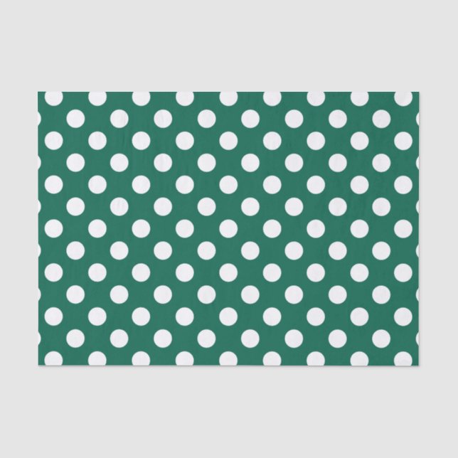 Weiße Polka-Punkte auf Salbei grün Seidenpapier (Vorderseite)