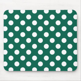 Weiße Polka-Punkte auf Salbei Mousepad