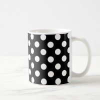 Weiße Polka Punkte auf schwarz