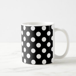 Weiße Polka Punkte auf schwarz Kaffeetasse