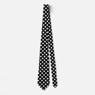 Weiße Polka Punkte auf schwarz Krawatte