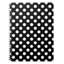 Weiße Polka Punkte auf schwarz Notizblock