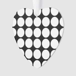 Weiße Polka Punkte auf schwarz Ornament