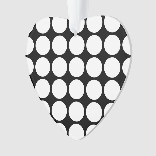 Weiße Polka Punkte auf schwarz Ornament (Vorderseite)