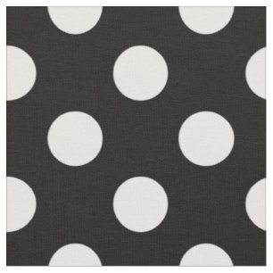Weiße Polka Punkte auf schwarz Stoff